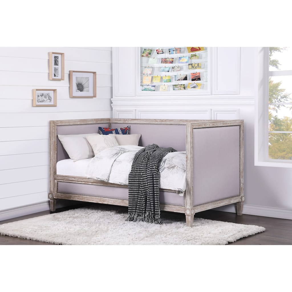 Charlton Beige Linen & Weathered Oak Finish Daybed (Twin)