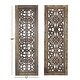 preview thumbnail 5 of 3, Benzara Floral Hand Carved Wooden Wall Panels, Assortment of Two, Brown