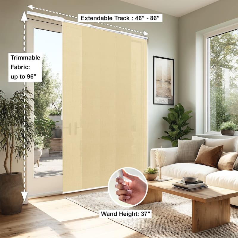 CHICOLOGY Adjustable Sliding Panels, 4-Rail Track, Light Filtering