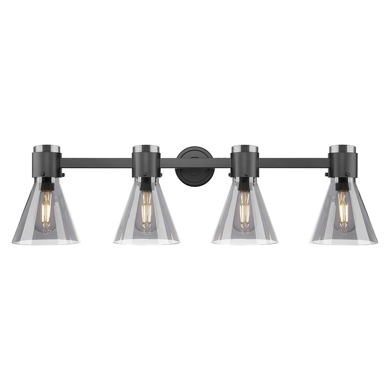 Innovations Lighting 464-4W-G464C-7SM Lawton Cone 4 Light 34" Wide - Matte Black