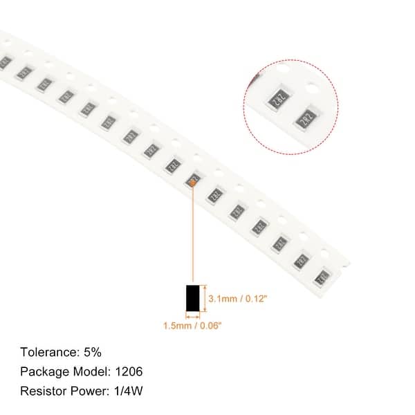 1Set/1250Pcs 1206 Surface Mount Device Resistor Kit 1R10M 90 Values 1/4W White Bed Bath