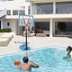 preview thumbnail 9 of 7, Portable Swimming Pool Basketball Hoop, 45"-53" Height Adjustable