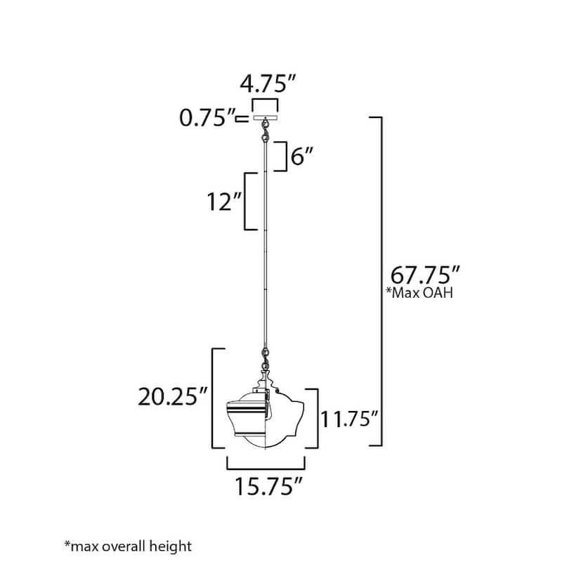 Maxim 21533WT Eureka 16" Wide 1 Light Pendant