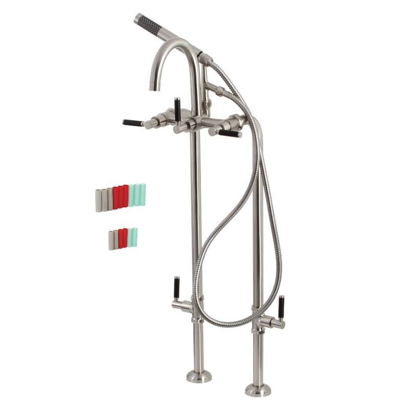 Concord Freestanding Tub Faucet with Supply Line and Stop Valve - Brushed Nickel
