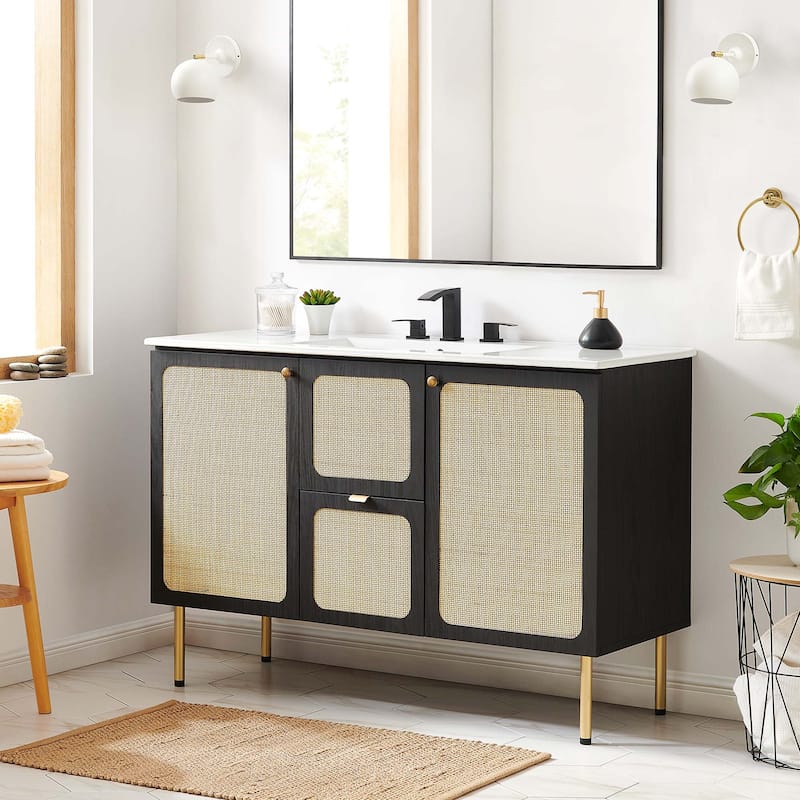 Chaucer Bathroom Cabinet Basin Not Included - Black - 48"