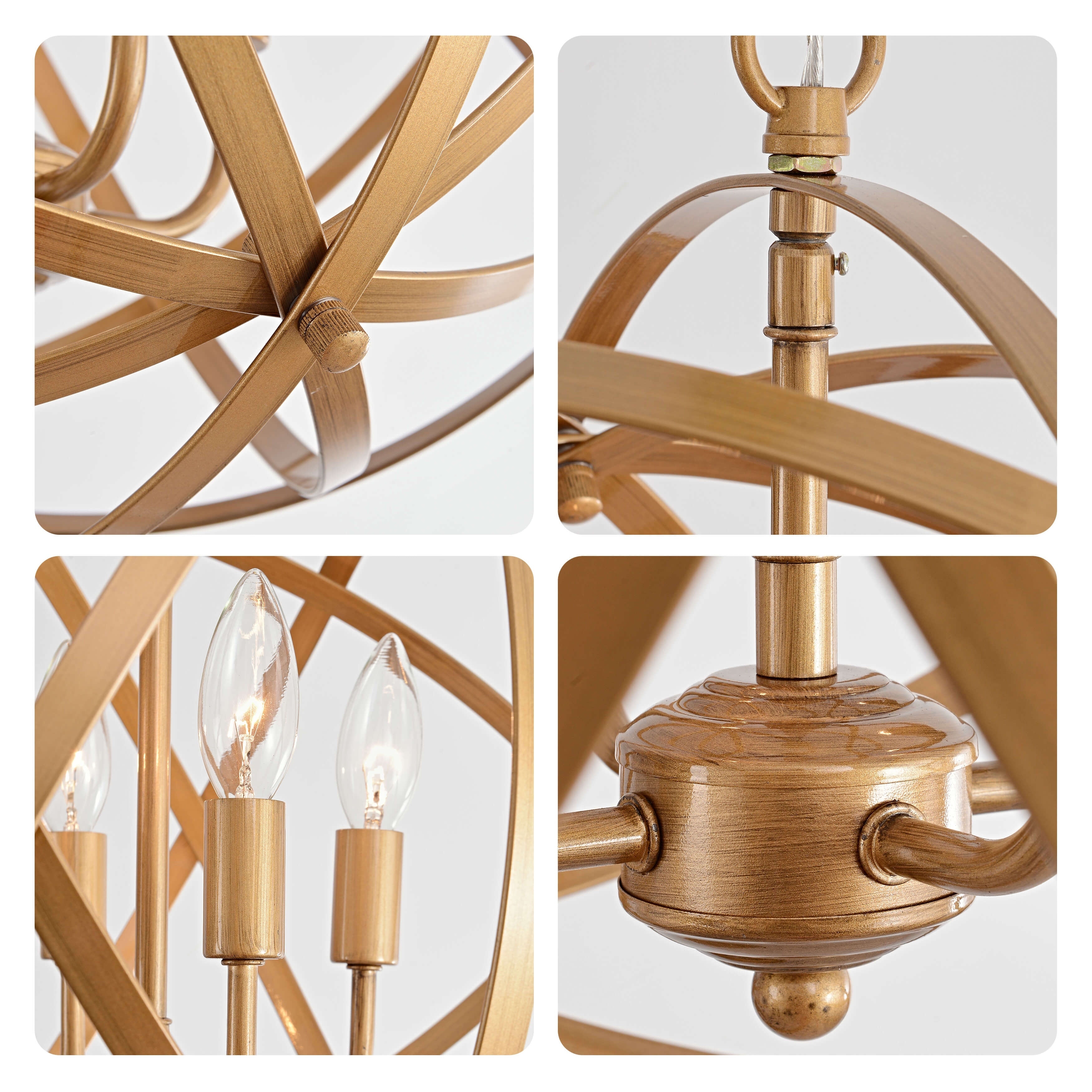 Benita Metal Large Orb 4-light Chandelier - On Sale - Overstock