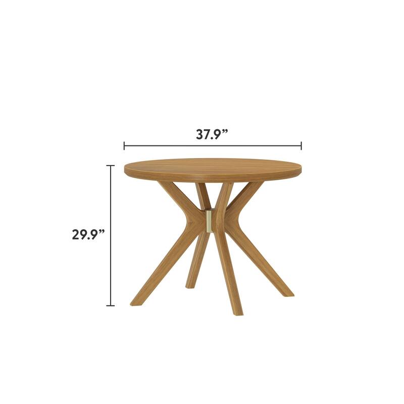 Solid Wood Cross Leg 38" Round Dining Table