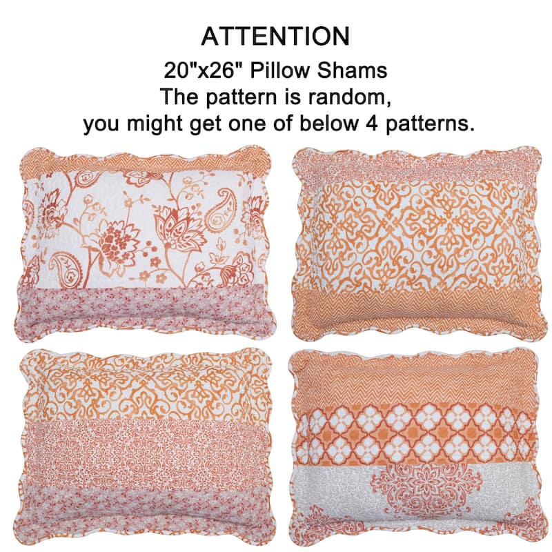 9-pc. Cal King Printed Striped Microfiber Blend Bed Coverlet Set