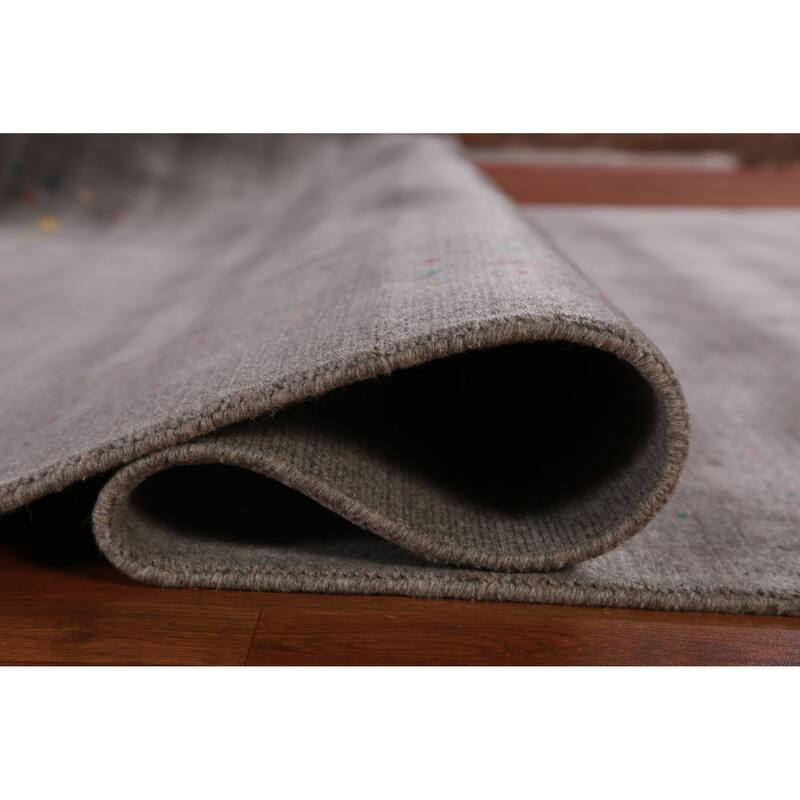 Hand Knotted Oriental 100% Wool Carpet Tribal Tribal Greys & Charcoal Gabbeh Area Rug - 10' 2'' X 8' 4''