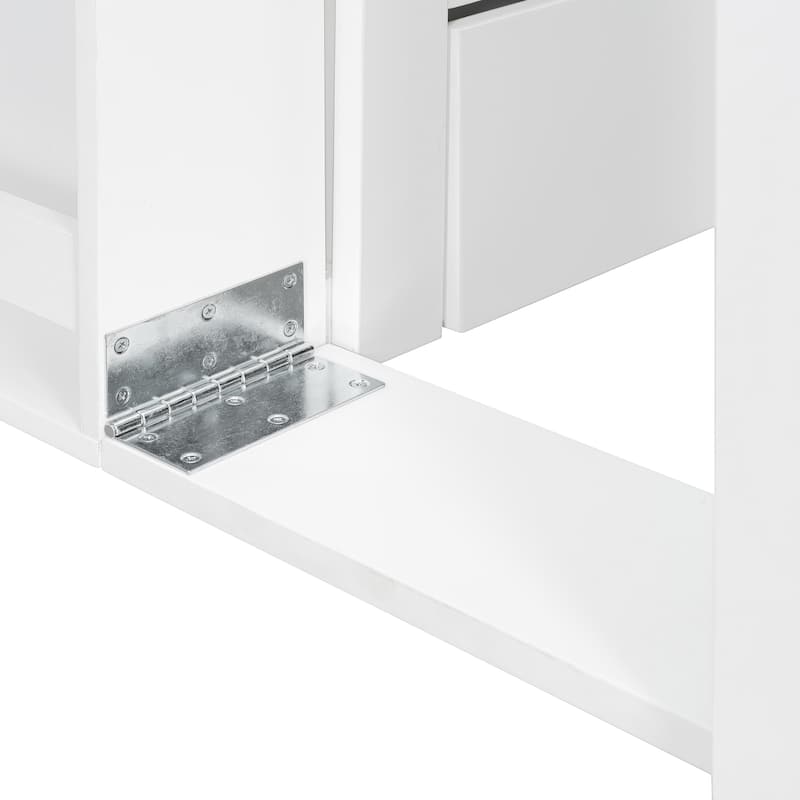 Queen Size Daybed with Removable Desk, Storage Drawers & Hydraulic Side Table