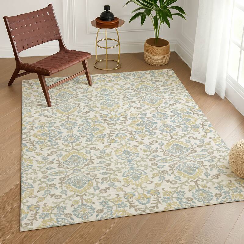 Machine Washable Indoor/ Outdoor Traditional Hartman Chantille Rug