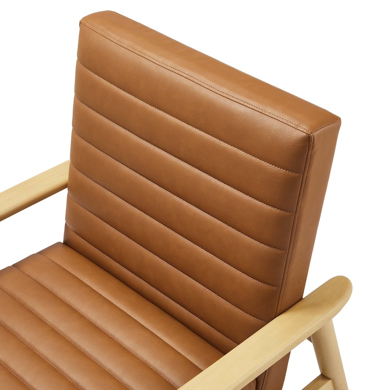 Jensen Vegan Leather Accent Chair in French Oak Tan