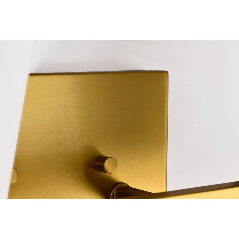 Royale 2 Light Vanity Burnished Brass Finish Ribbed White Glass - Burnished Brass
