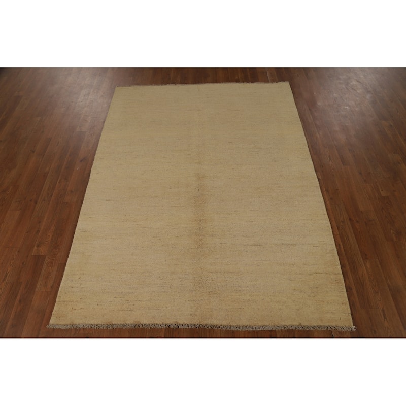Modern Gabbeh Oriental Rug Handmade Wool Carpet - 4'9"x 6'4"