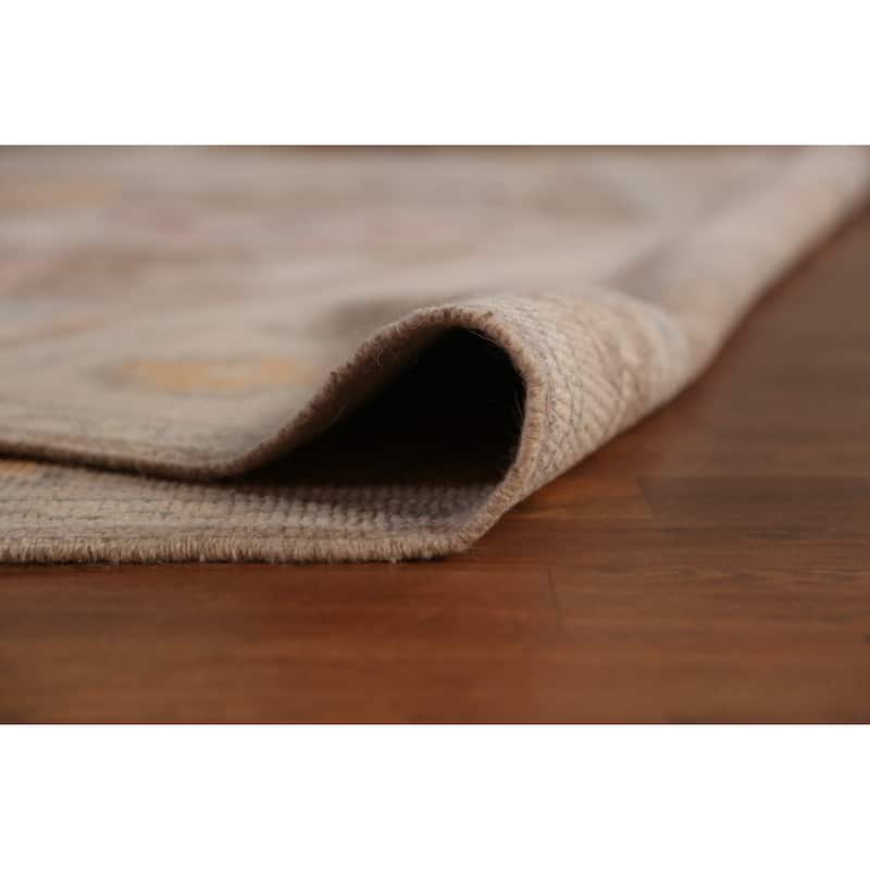 Hand Knotted Oriental 100% Wool Carpet Transitional Geometric Brown Oushak Area Rug - 12' 6'' X 8' 11''