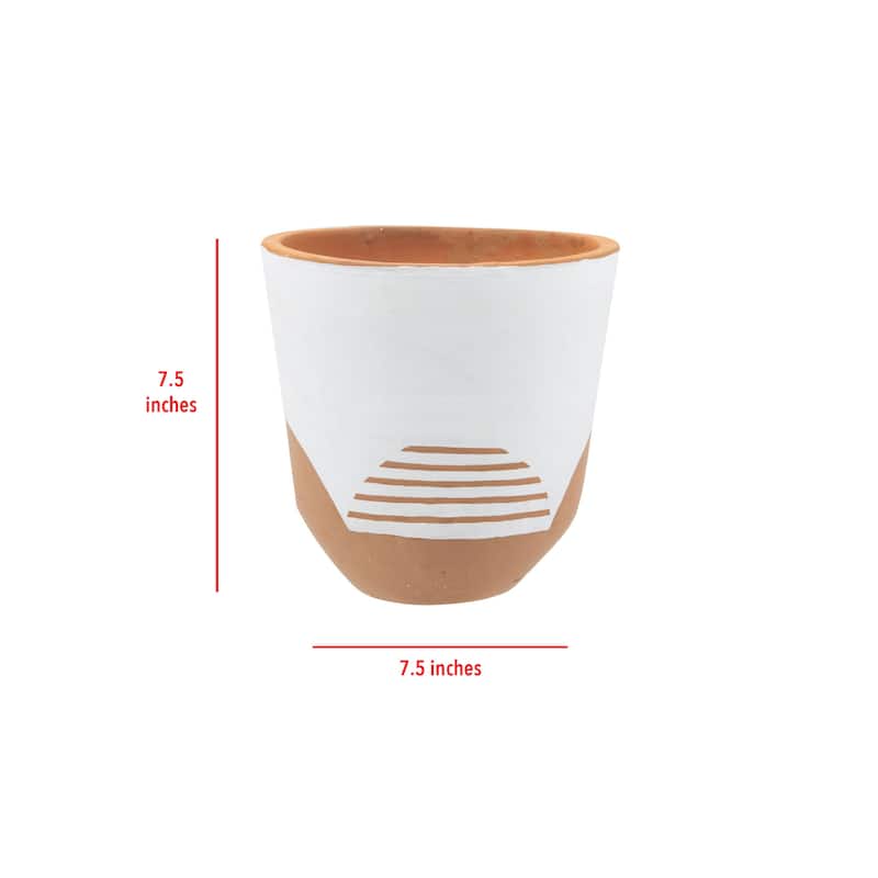 Foreside Home & Garden Large Natural Terracotta Painted Planter