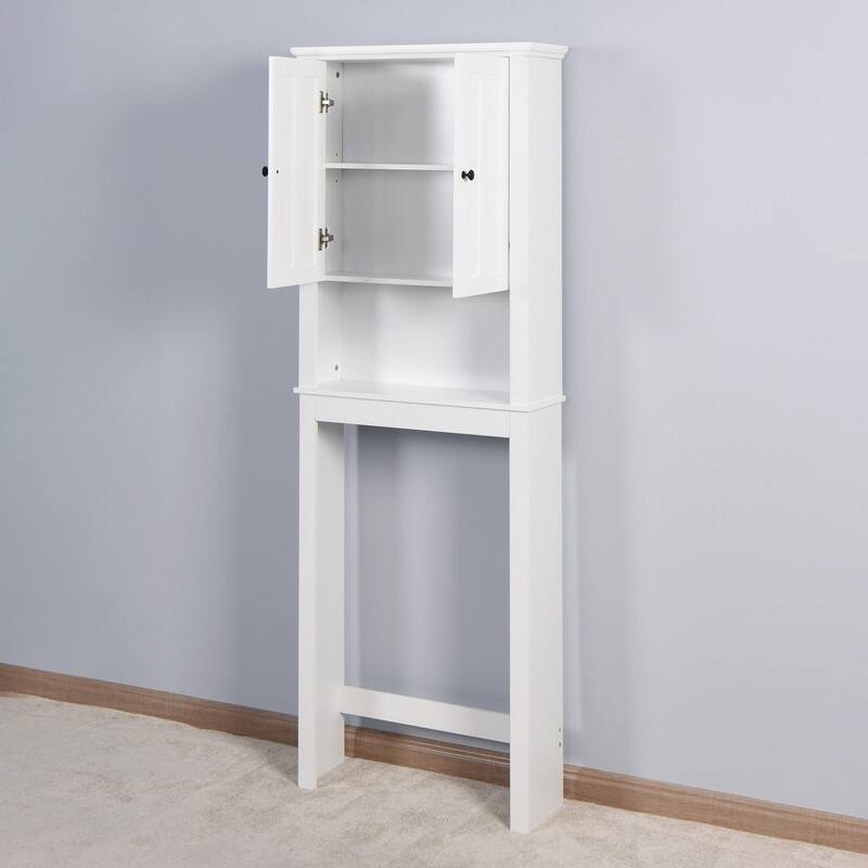 Over-The-Toilet Wooden Storage Cabinet with Adjustable Shelf