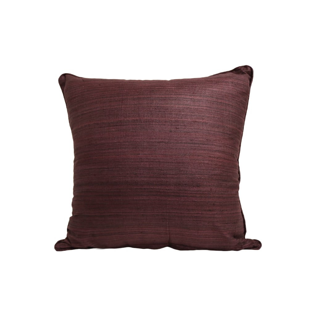 Home&Manor Raw Silk Throw Pillow 18" Dark Brown