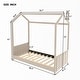 preview thumbnail 7 of 6, Twin Velvet House Bed with Pine Frame - Semi-Enclosed for Sleep & Play