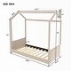 Velvet House Bed with Roof for Kids Girls Boys, Wood Floor Platform Bed ...