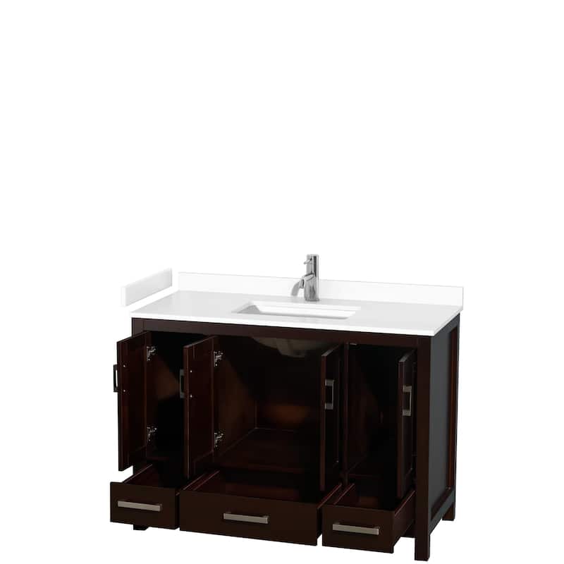 Sheffield Single Bathroom Vanity Set, Cultured Top, No Mirror