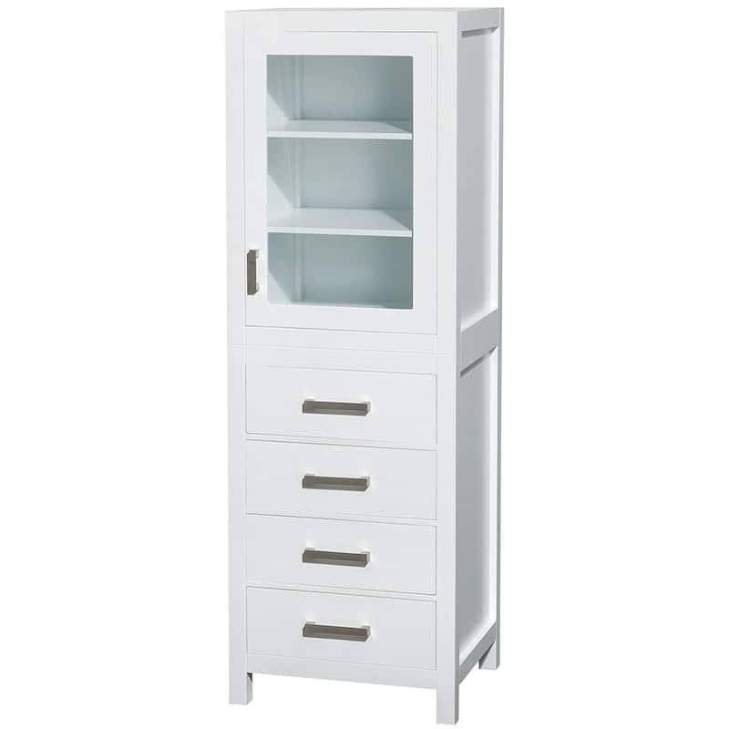 Wyndham Collection WC1414LT Sheffield 71-1/4" Hardwood Free Standing - White / Brushed Chrome Hardware - Painted