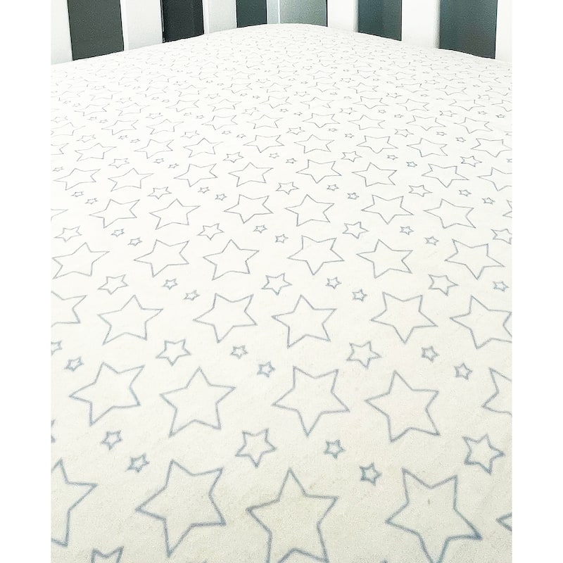 Baby Star Flannel Crib Sheet - N/A