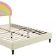preview thumbnail 29 of 32, Twin or Full Size Upholstered PU Kids Platform Bed with Rainbow Shaped and Height-adjustbale Headboard, LED Bed Frame