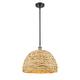 Option Black Antique Brass / Natural Rattan