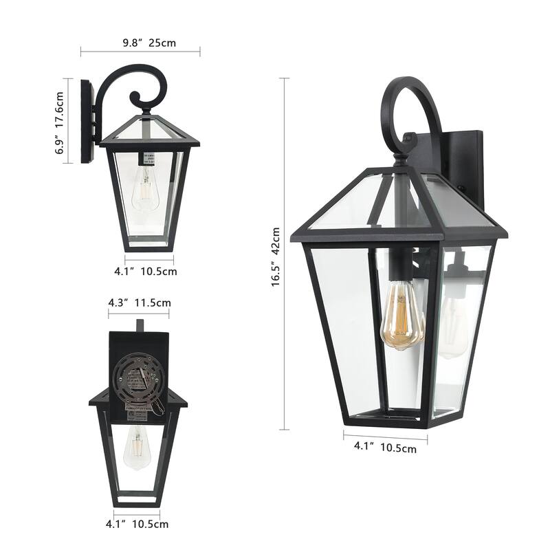 Set of 2 10" Outdoor Wall Lanterns