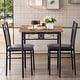 preview thumbnail 40 of 69, VECELO Modern 3/5-piece Dining Set Tempered Glass Top and Wood Top, Steel Dining Table and Chair Set of 2/4