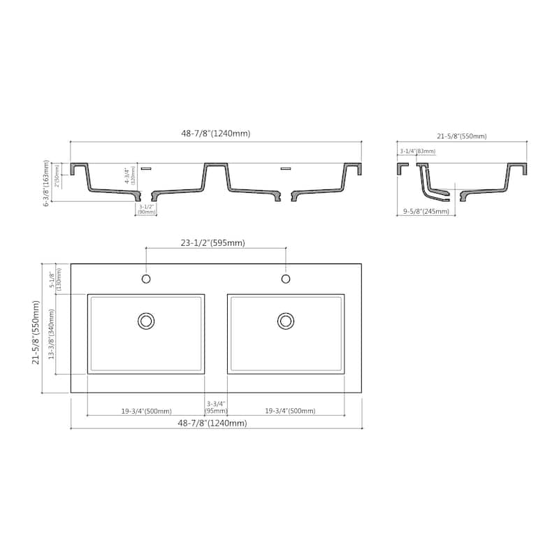 Davis 48" Double Bathroom Vanity Set