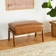 preview thumbnail 43 of 50, Glitzhome 24.5"W Leatherette Accent Stool With Walnut Rubberwood Legs Camel
