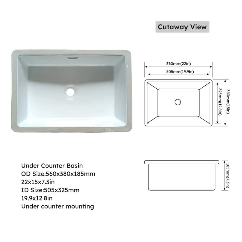 37 Inch Bathroom Marble Vanity Top,Undermount Middle Sink,4" Height Backsplash,Pre-Drilled 8 Inch Faucet Hole Spread Vanity Top