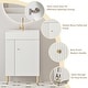 preview thumbnail 11 of 28, 21.6" Freestanding Single Bathroom Vanity with Left Shelf, Ceramic Sink Soft-Close Door, 3 Colors Option