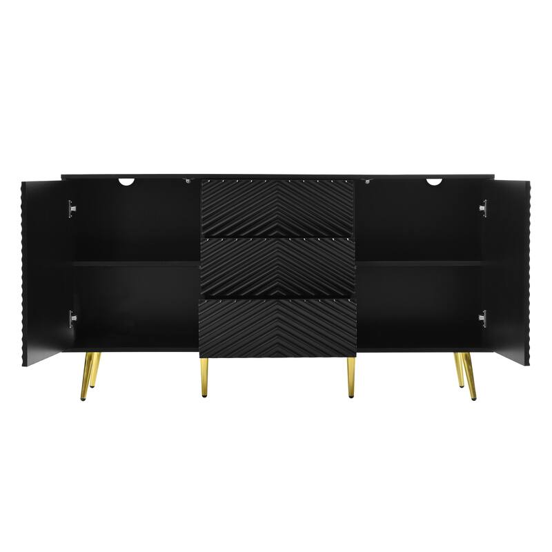 4-doors Sideboard with Metal Legs