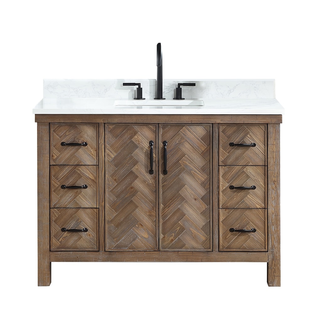 Javier Bath Vanity with Composite Stone Top without Mirror