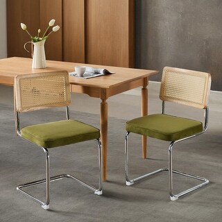 Mid Century Modern Dining Chairs Set of 2, Velvet Accent Chairs with ...