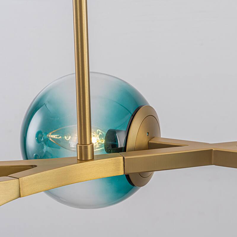 18 - Light Modern Dimmable Bubble Sputnik Linear Globe Chandelier - W68.11"