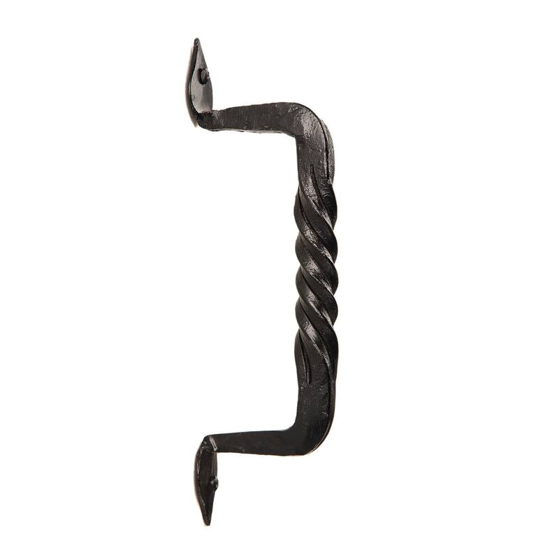Twisted Wrought Iron Door Handle/Pull 9 1/4-in by Artesano Home Decor - Black