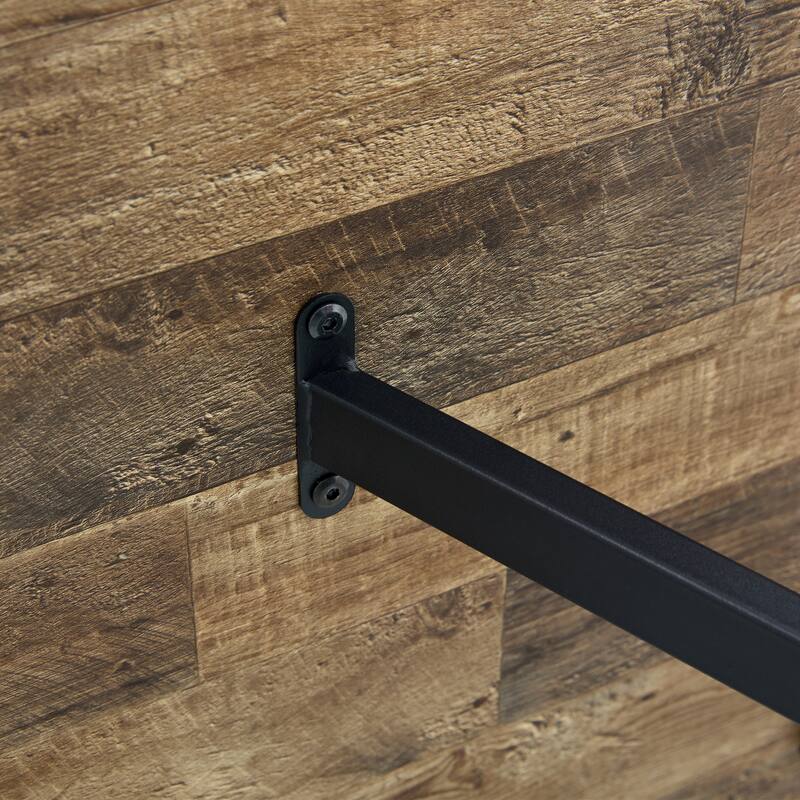 Modern Dining Table with Wood Textured Tabletop Unique Spliced Pattern Office Table with Anti-Slip Feet