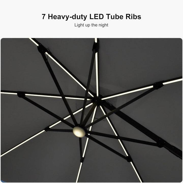 PURPLE LEAF 10 ft Round 360 Degree Rotation Patio Cantilever Umbrella
