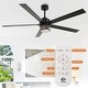 preview thumbnail 12 of 17, 65" Black Wooden 5-Blade Industrial Ceiling Fan with Light and Remote