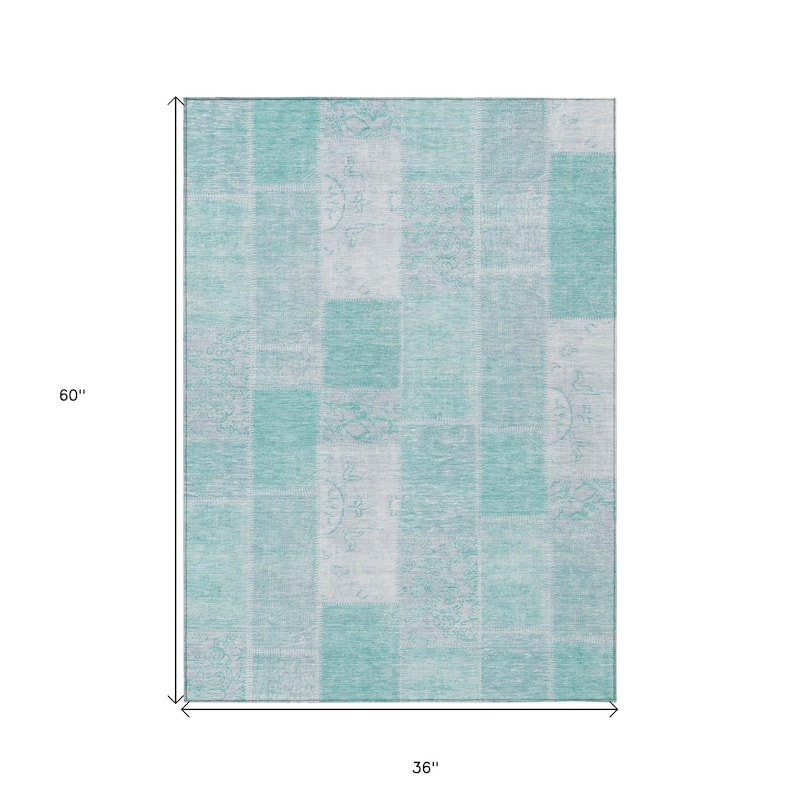 HomeRoots Patchwork Traditional Rectangle Outdoor Rug