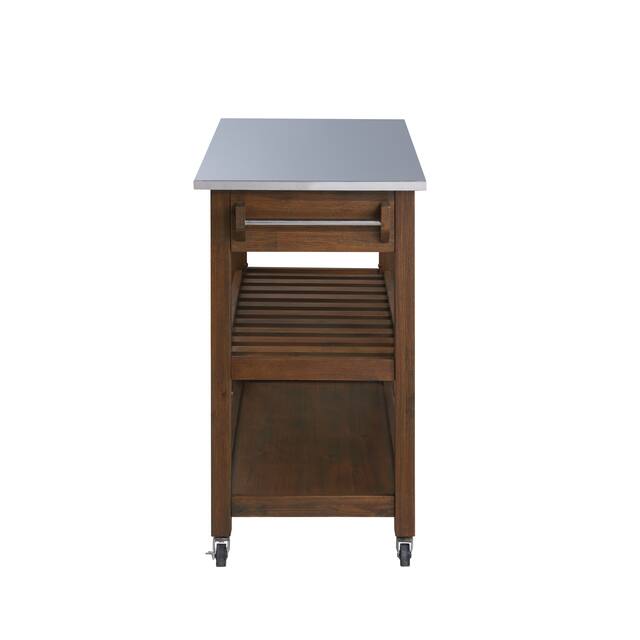 The Gray Barn Firebranch Wire-brush Kitchen Cart