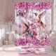 preview thumbnail 9 of 22, 4 Pcs HummingBird Flower Shower Curtain Sets with Rugs for Bathroom Decor, Vintage Floral (Hooks Not Included)