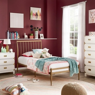 Parkcrest Gold Finish Metal Twin Bed by iNSPIRE Q Bold