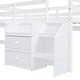 preview thumbnail 13 of 12, White Twin Wooden Loft Bed with Movable Desk, Drawers, and Guardrail