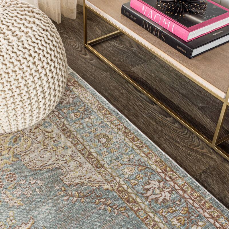 JONATHAN Y Lila Floral Medallion Area Rug