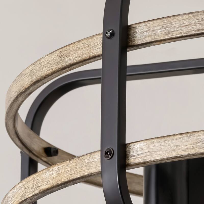 Industrial Black Caged Vintage Chandelier Ceiling Fan with Lights and Remote Control